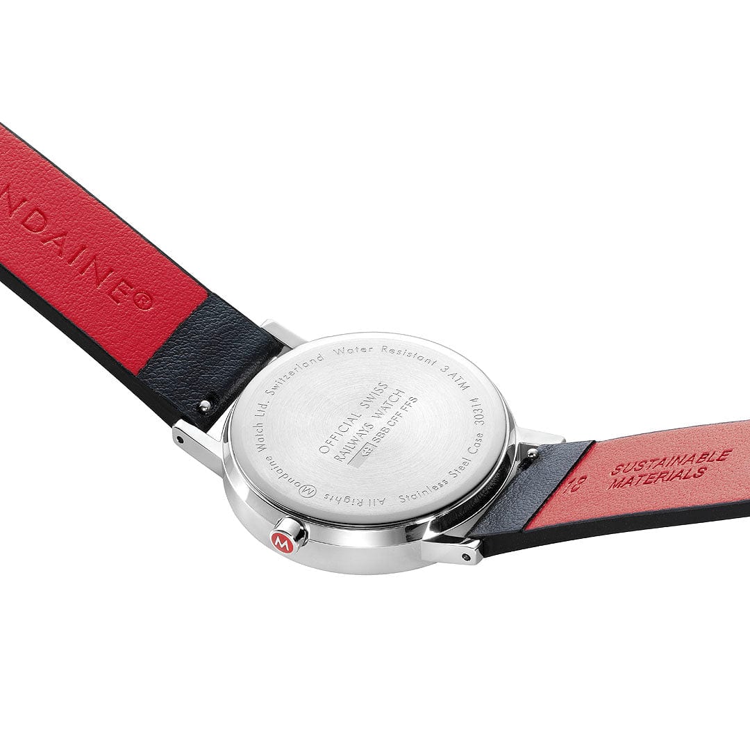 Classic, Polished Steel, 36 mm, Black Vegan Watch - Image 4