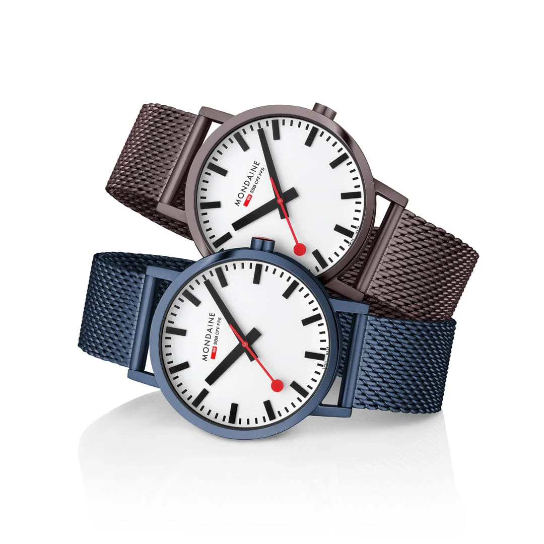Classic, Brushed Steel, 40 mm, Blue Stainless Steel Watch - Image 10